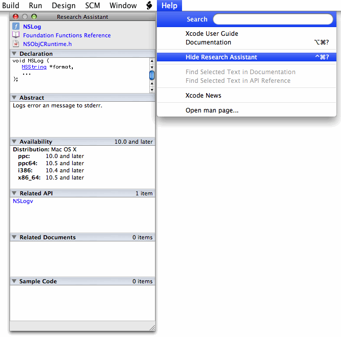 Research Assistant in Xcode