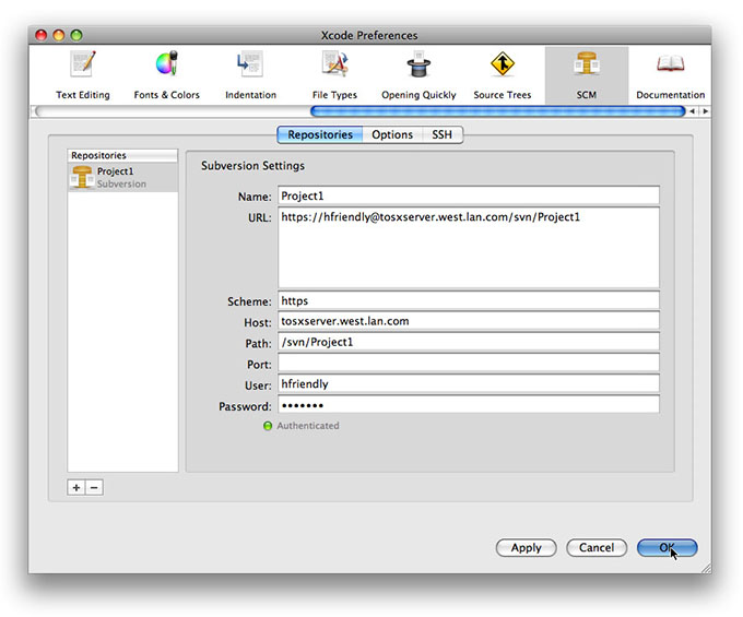 Connecting to the Repository Using Apache