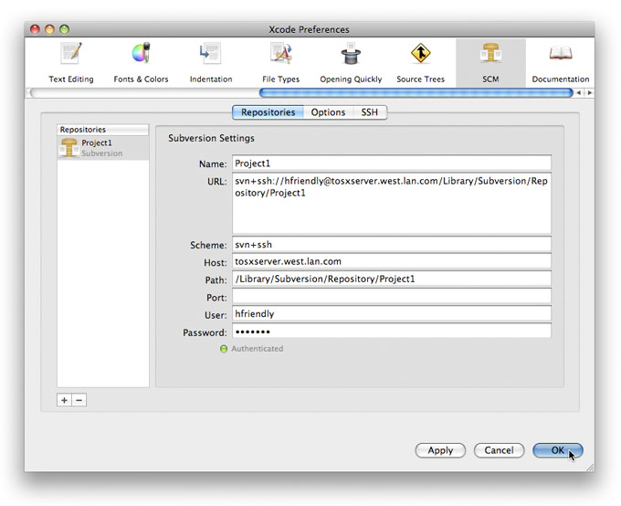 Connecting to the Repository Using svnserve