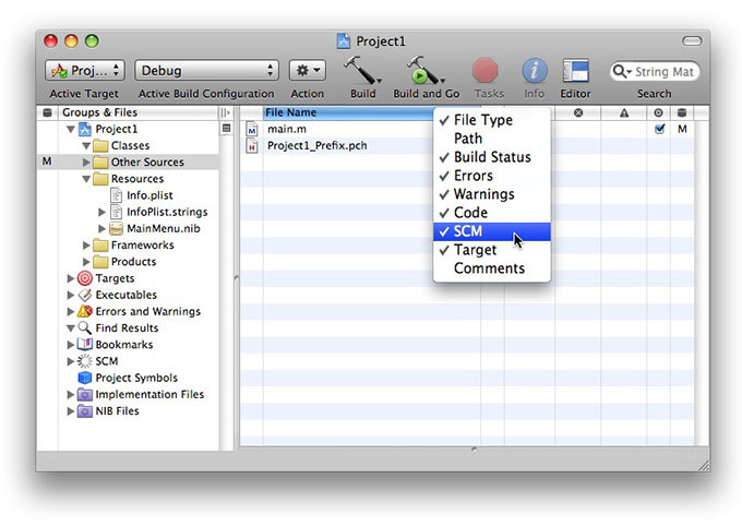 Enabling the SCM Columns