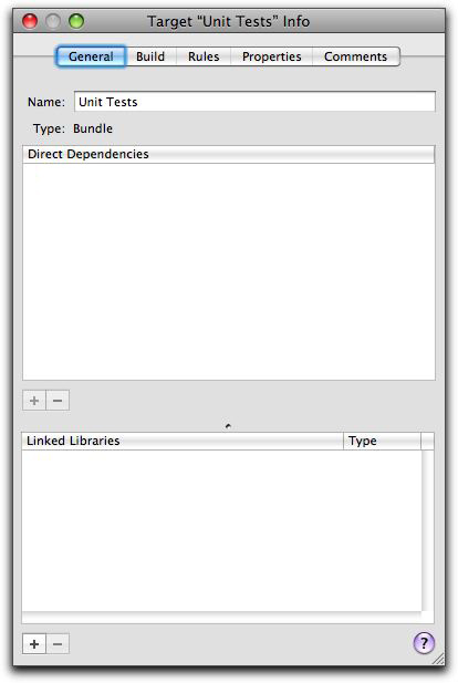 Unit Test Target Info Window