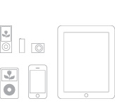 iPod, iPhone, and iPad icons